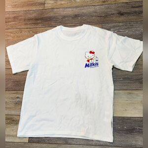 Hello Kitty Milkis White Mens  White T-Shirt Size Xlarge